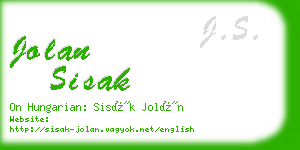 jolan sisak business card